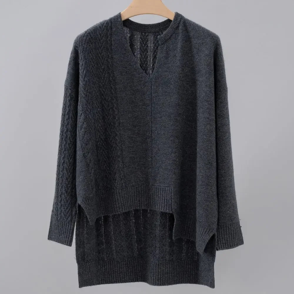 Cashmere Asymmetrical Knit Sweater