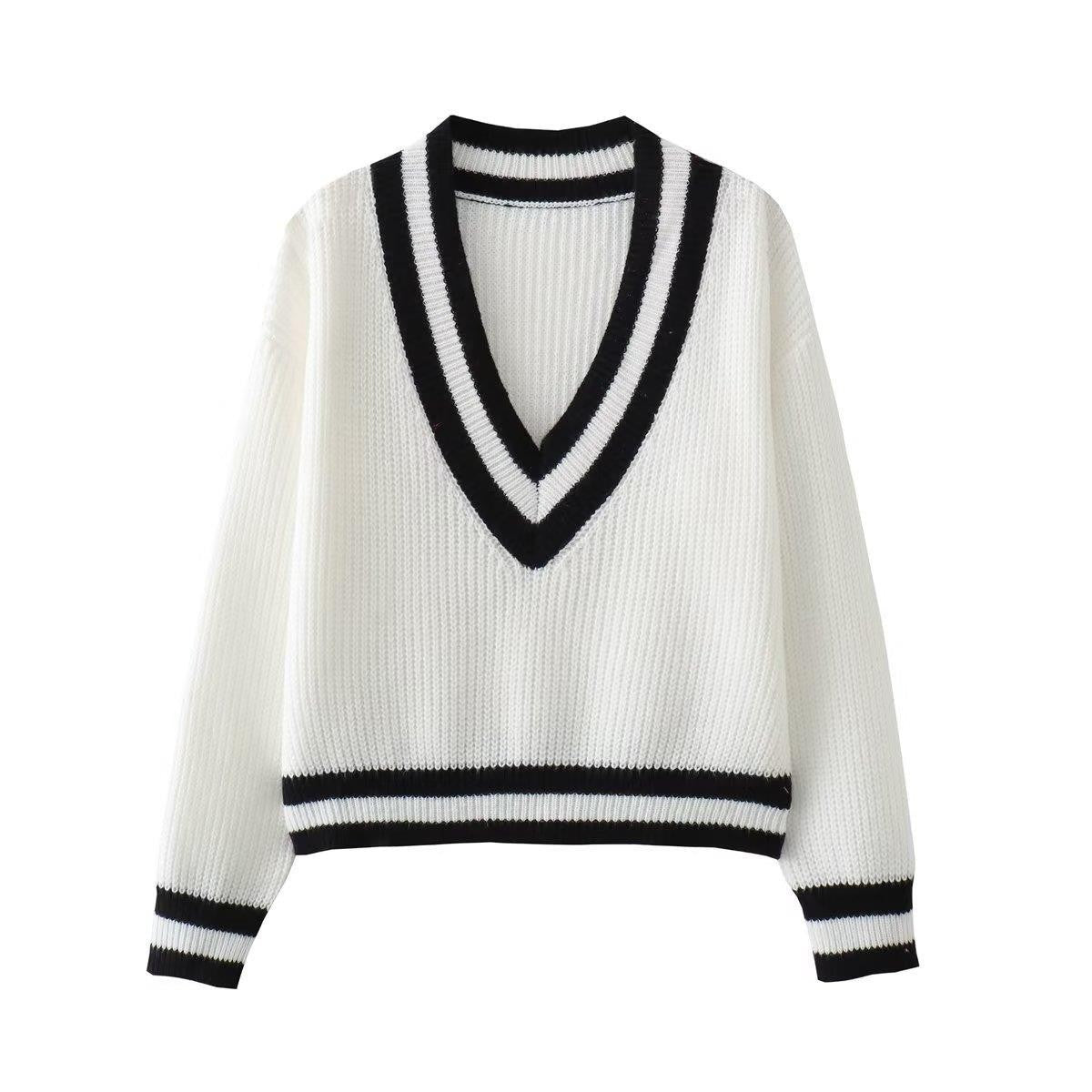 White Knitted loose Sweater