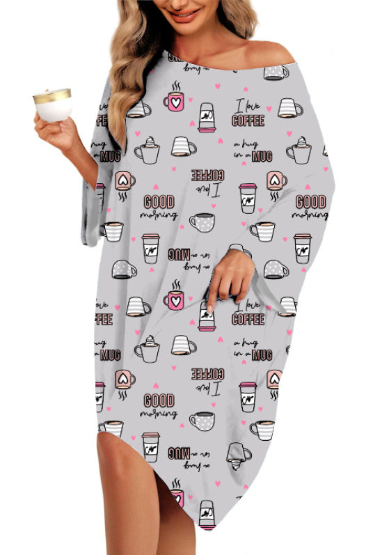 Printed T-Shirt Pajamas Dress