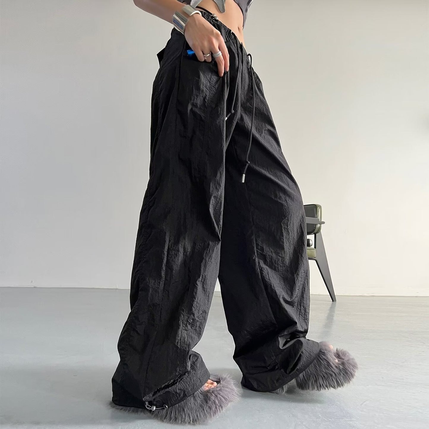 Pleated Design Streetwear Pants