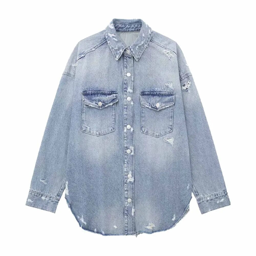 Vintage-Inspired Casual Denim Jacket