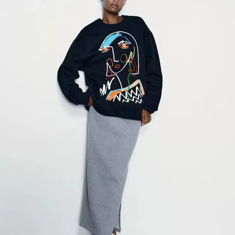 Oversize Graphic Design Sweatshirt