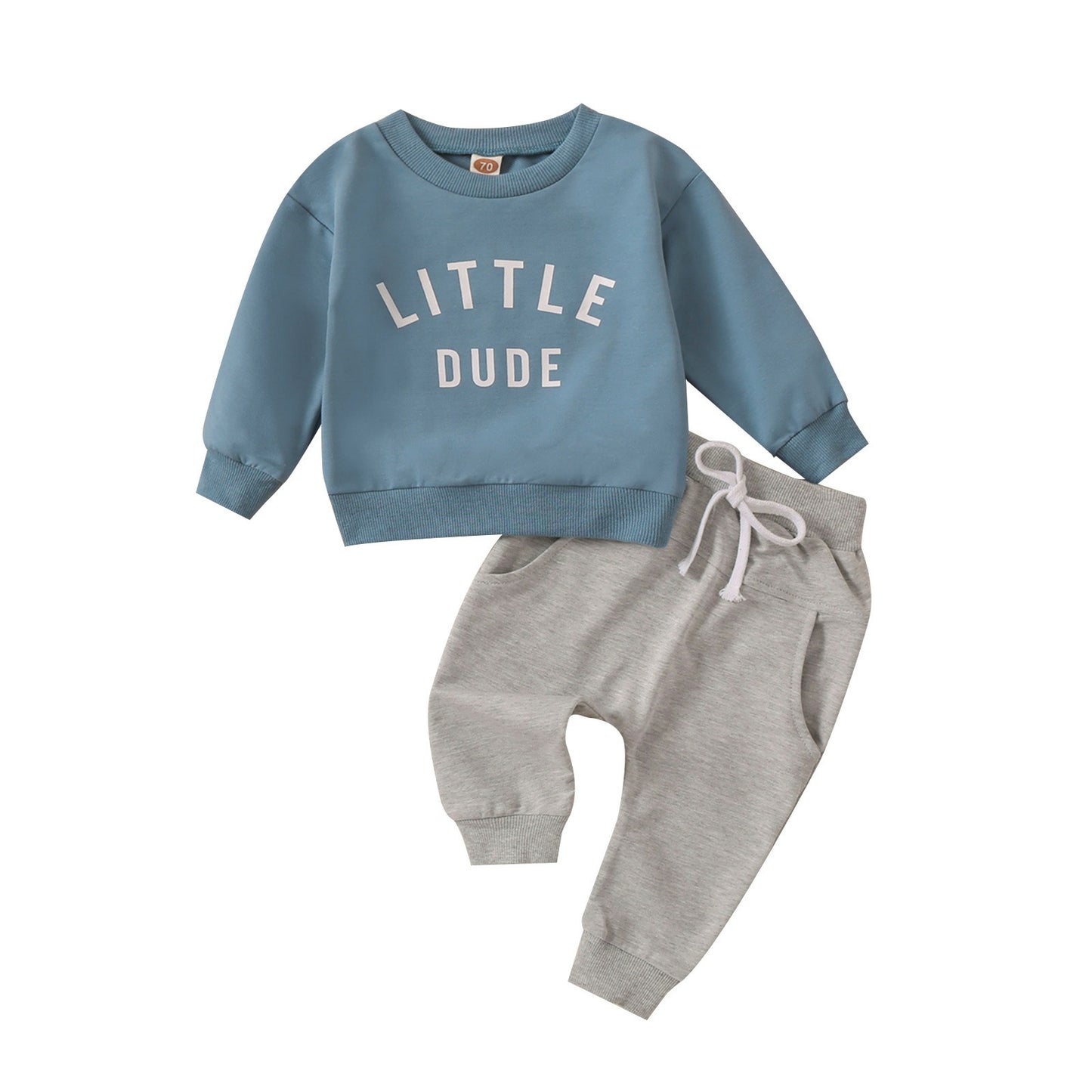 Little dude Cotton Sweatshirt & Pants Set