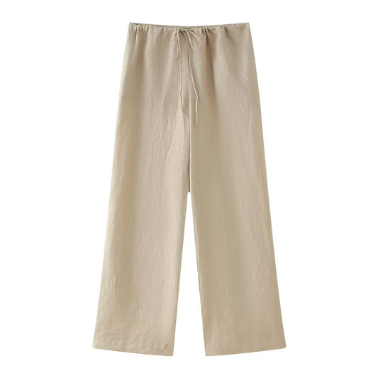 Drawstring High-Waisted Pants