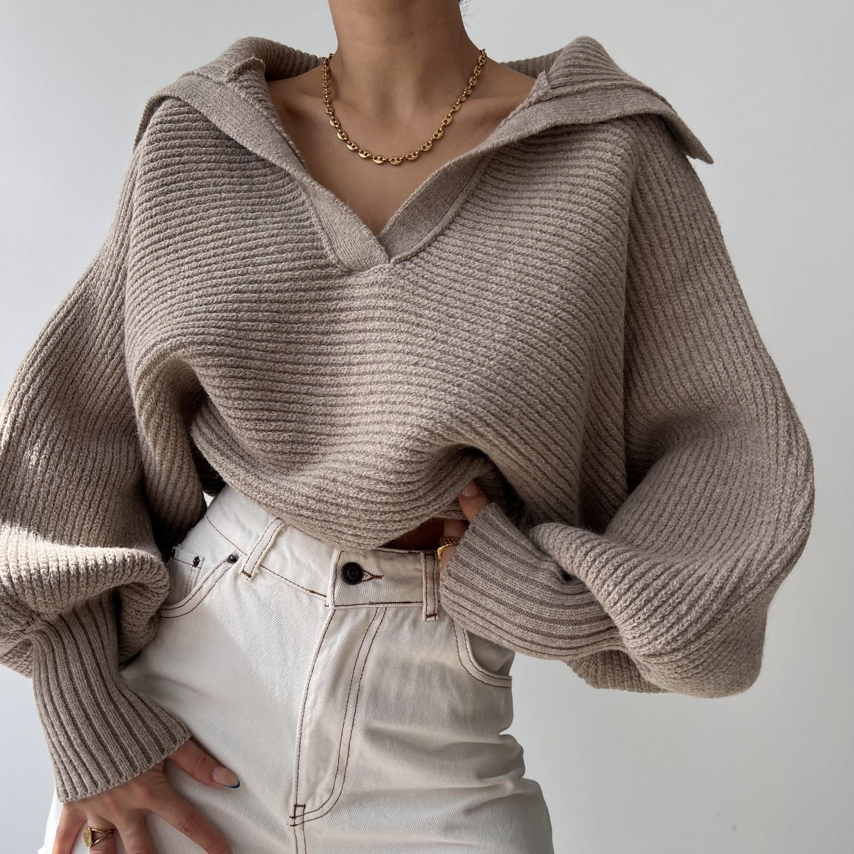 Autumn Knitted Sweater, Women's Top