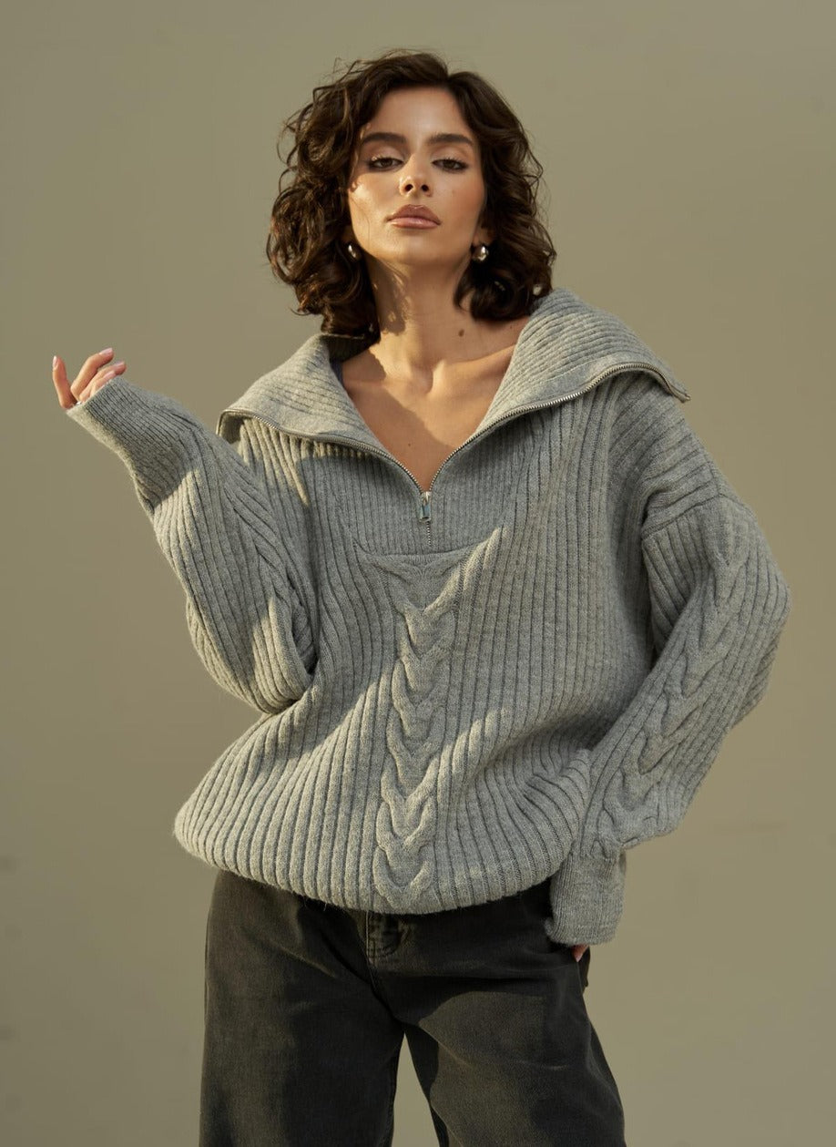 Oversize Ribbed Knit Sweater