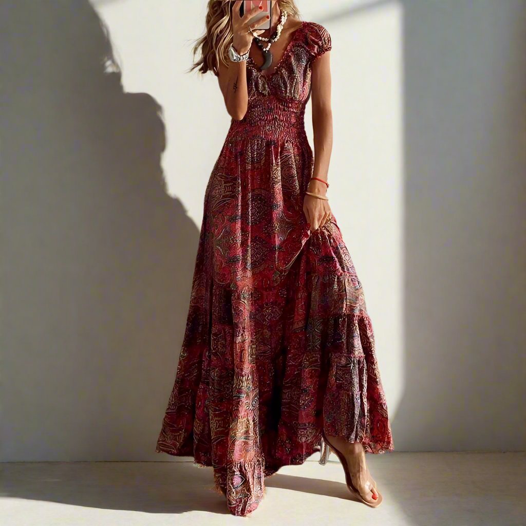 Printed Slim Fit Floral Maxi Dress