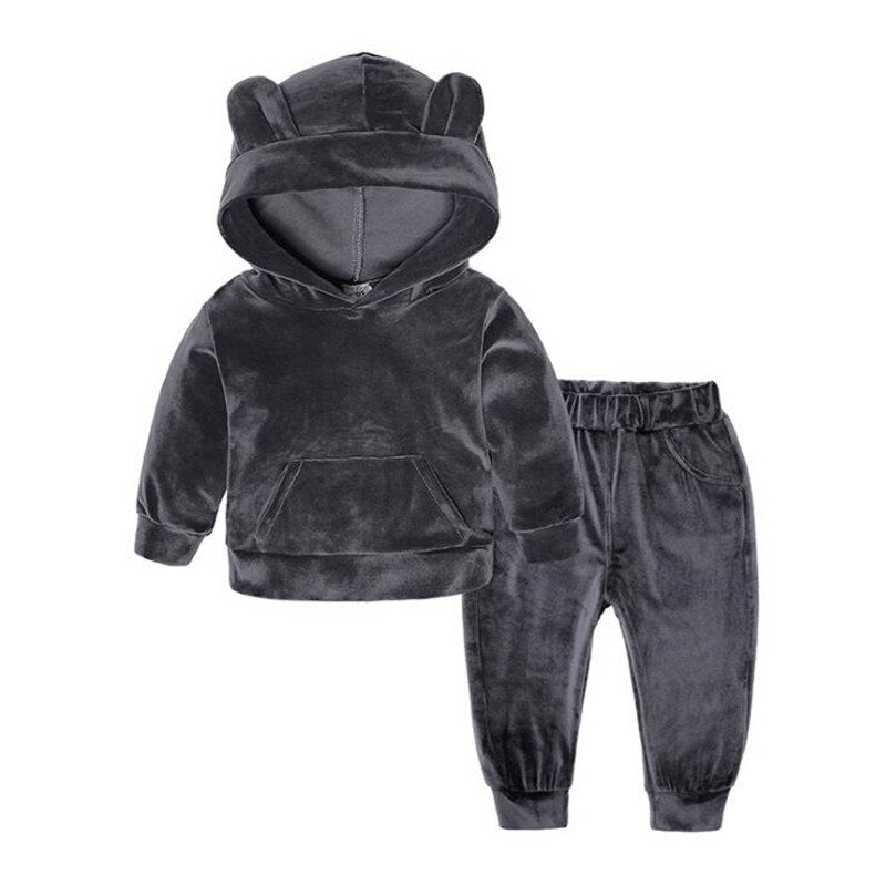 Velvet hooded tracksuit for kids - Boys & Girls