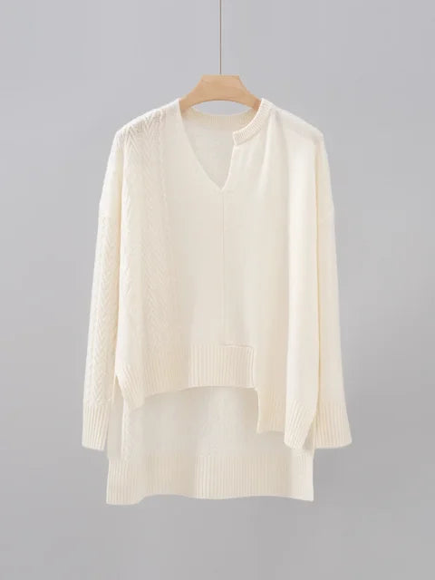 Cashmere Asymmetrical Knit Sweater