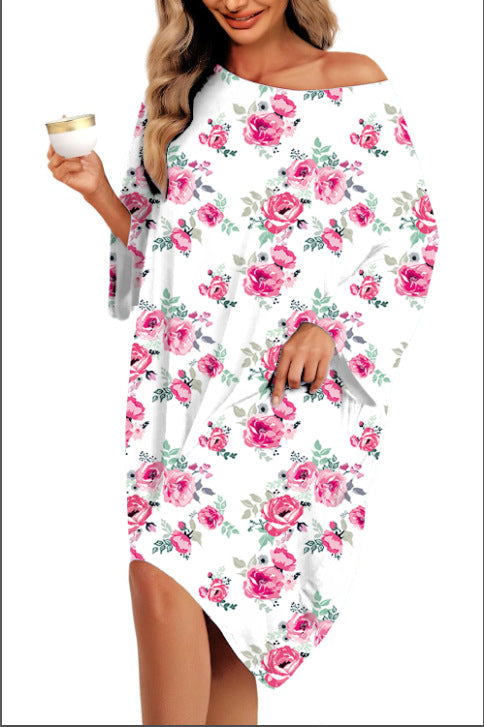 Printed T-Shirt Pajamas Dress