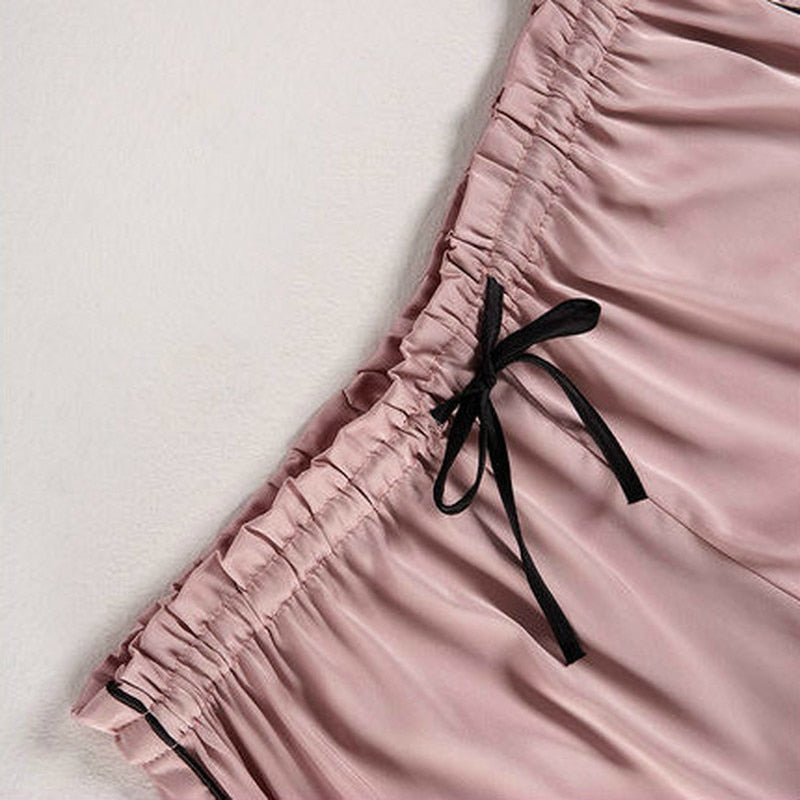 Satin Silk Short Pajamas Set