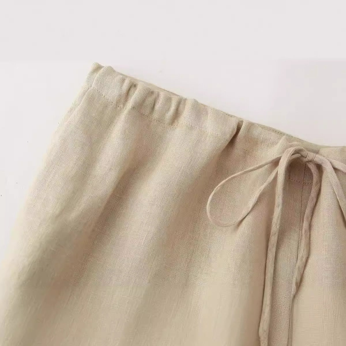 Drawstring High-Waisted Pants