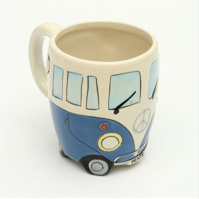 A Unique Hand-Painted 3D Double-Decker Bus Mug