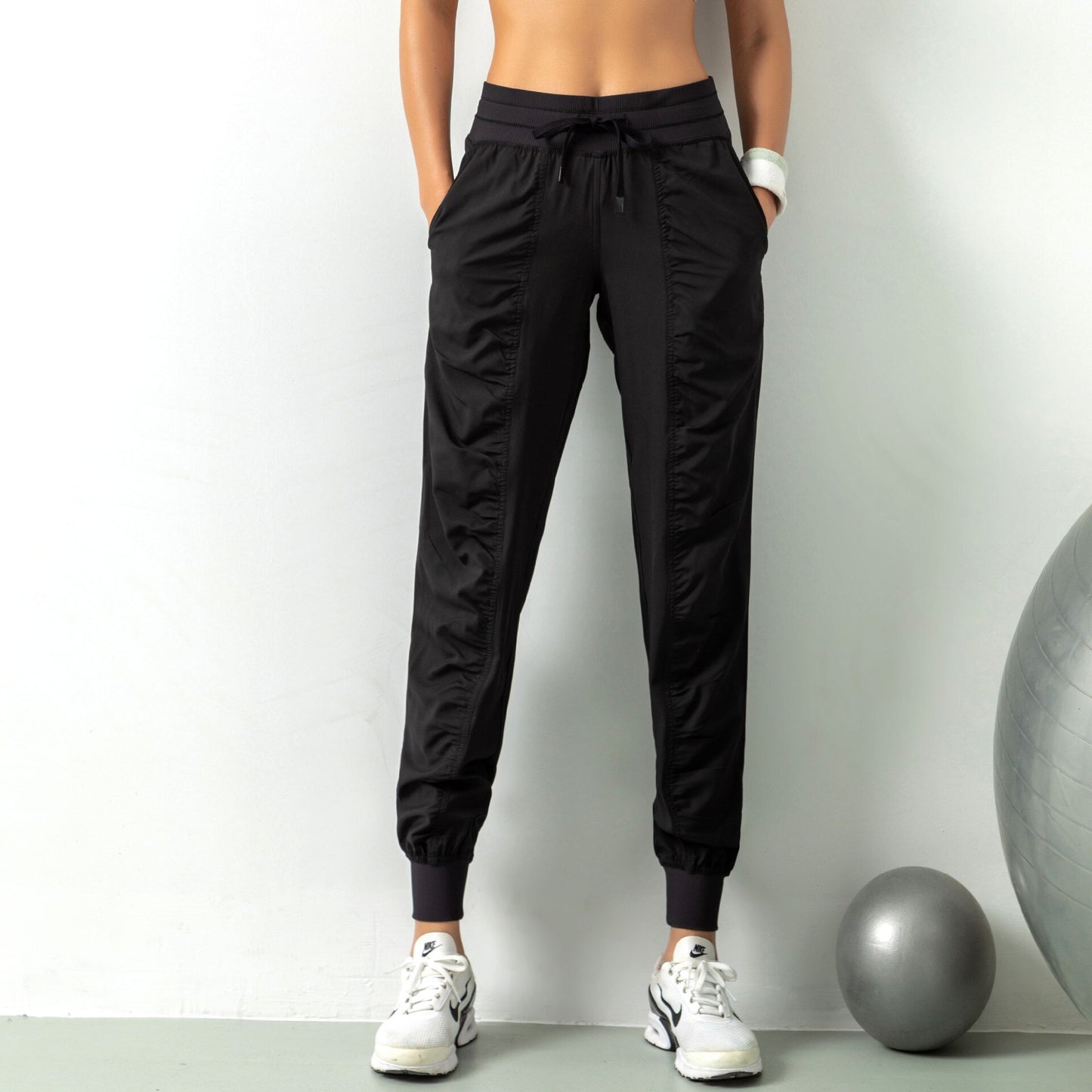 Sporty Drawstring Running Joggers