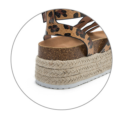 Muffin Platform, Strap Cross Buckle Sandals