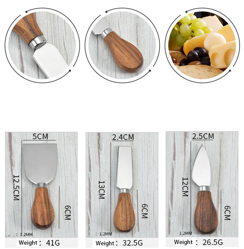 Stainless Steel Acacia Wooden Handle Cheese Knife_Gift Set