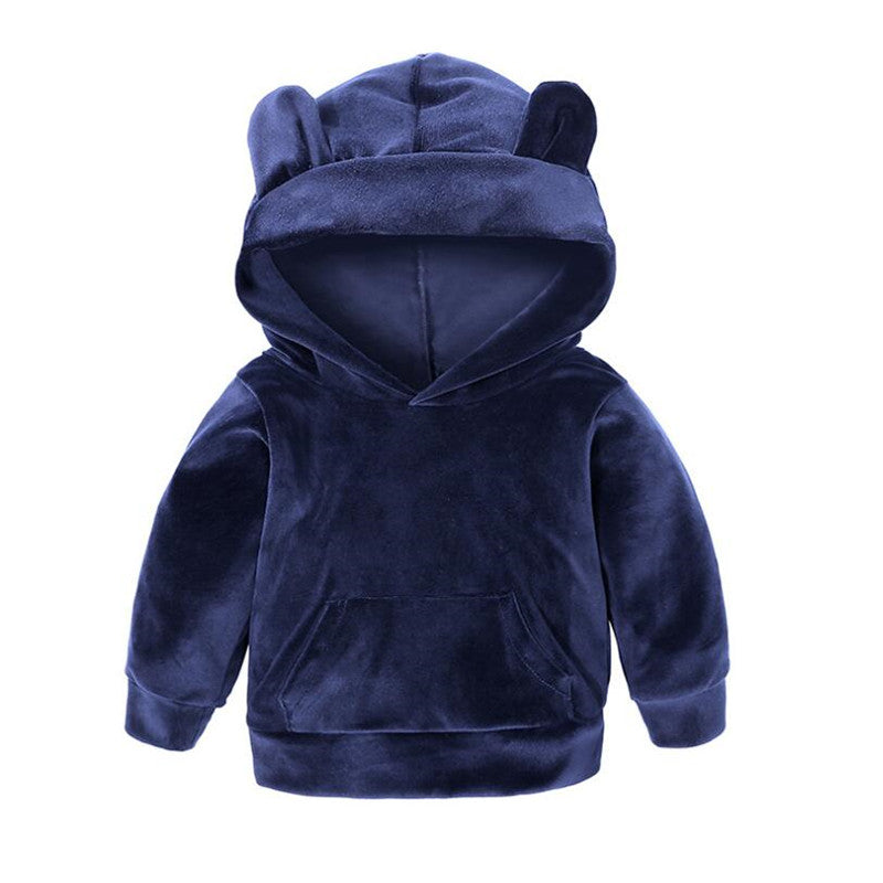 Velvet hooded tracksuit for kids - Boys & Girls