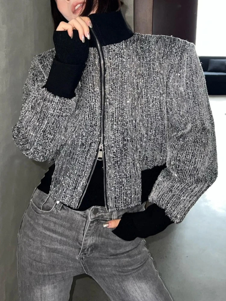 Sequin Bomber Jacket