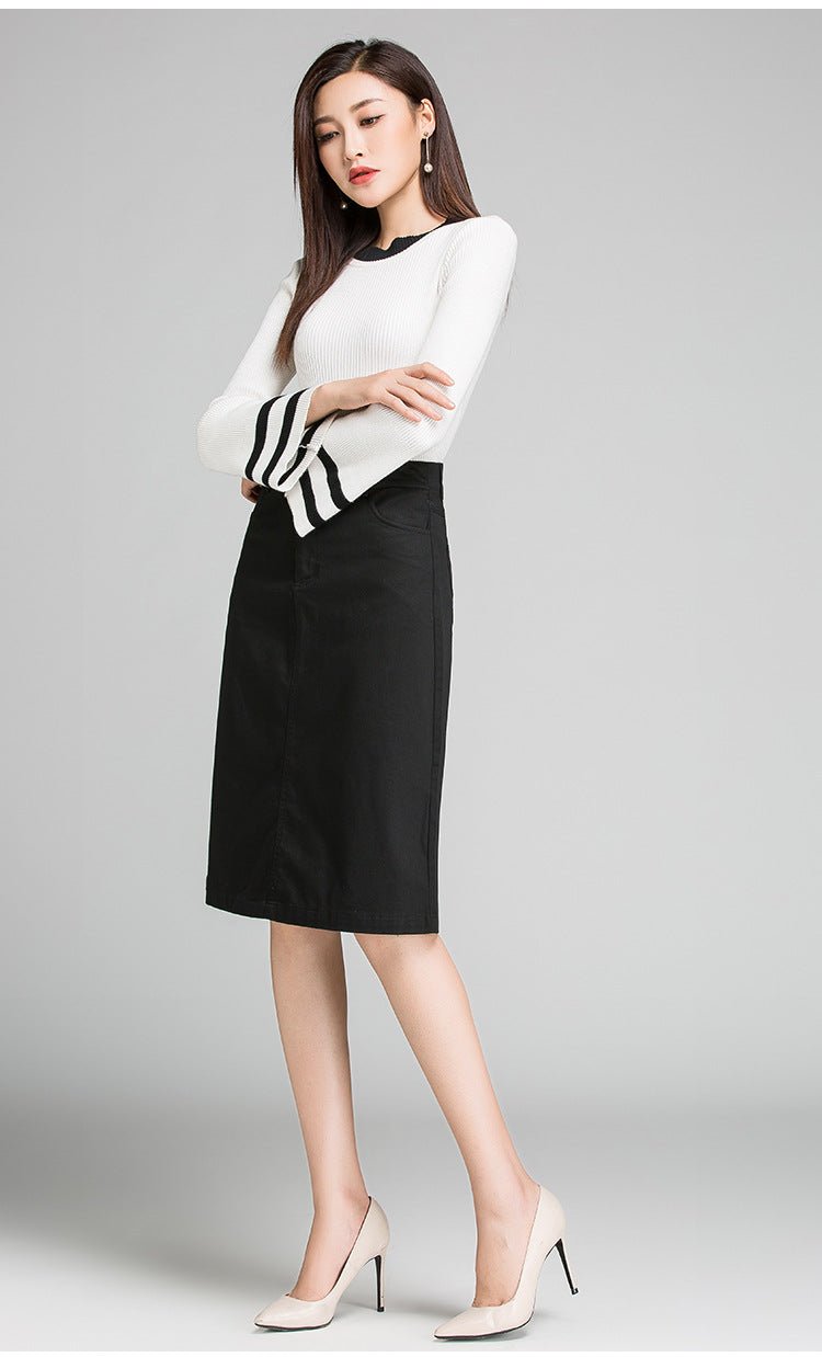 Elastic Hight Waisted Pencil Skirt