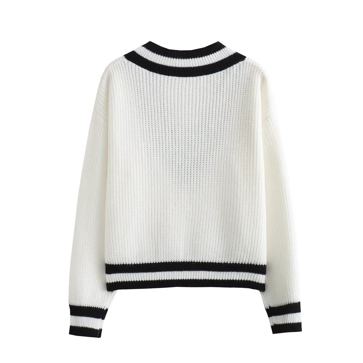 White Knitted loose Sweater