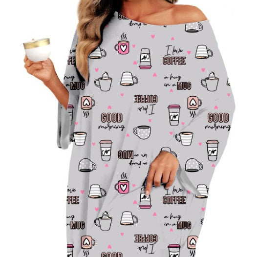 Printed T-Shirt Pajamas Dress