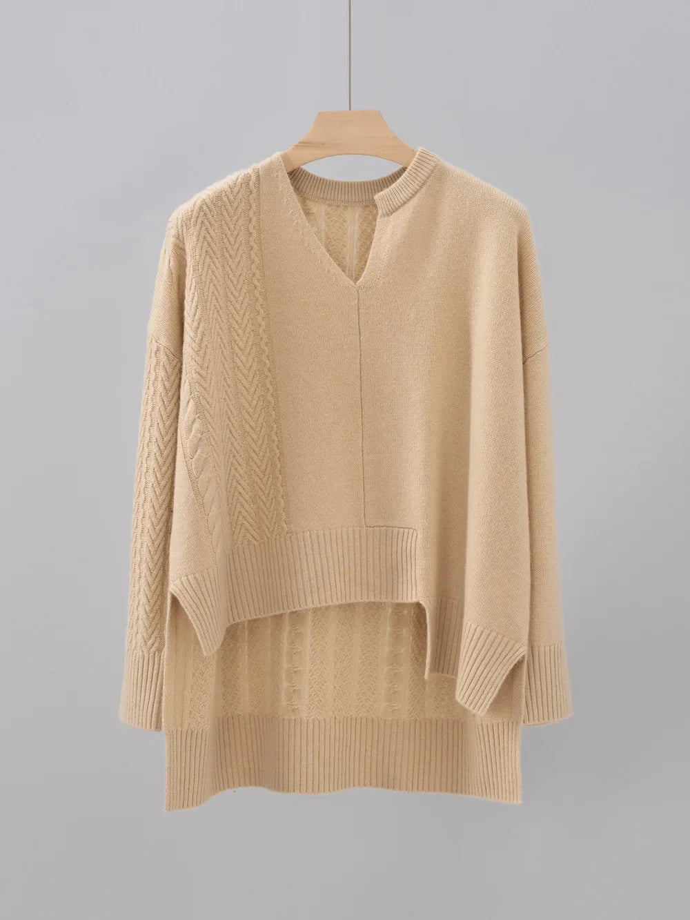 Cashmere Asymmetrical Knit Sweater