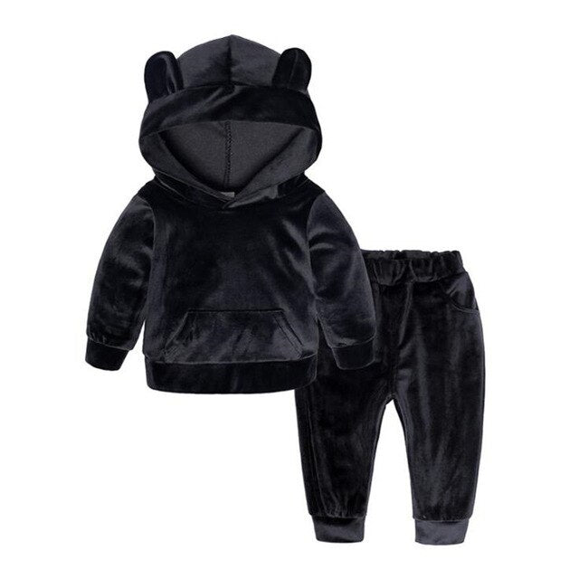 Velvet hooded tracksuit for kids - Boys & Girls