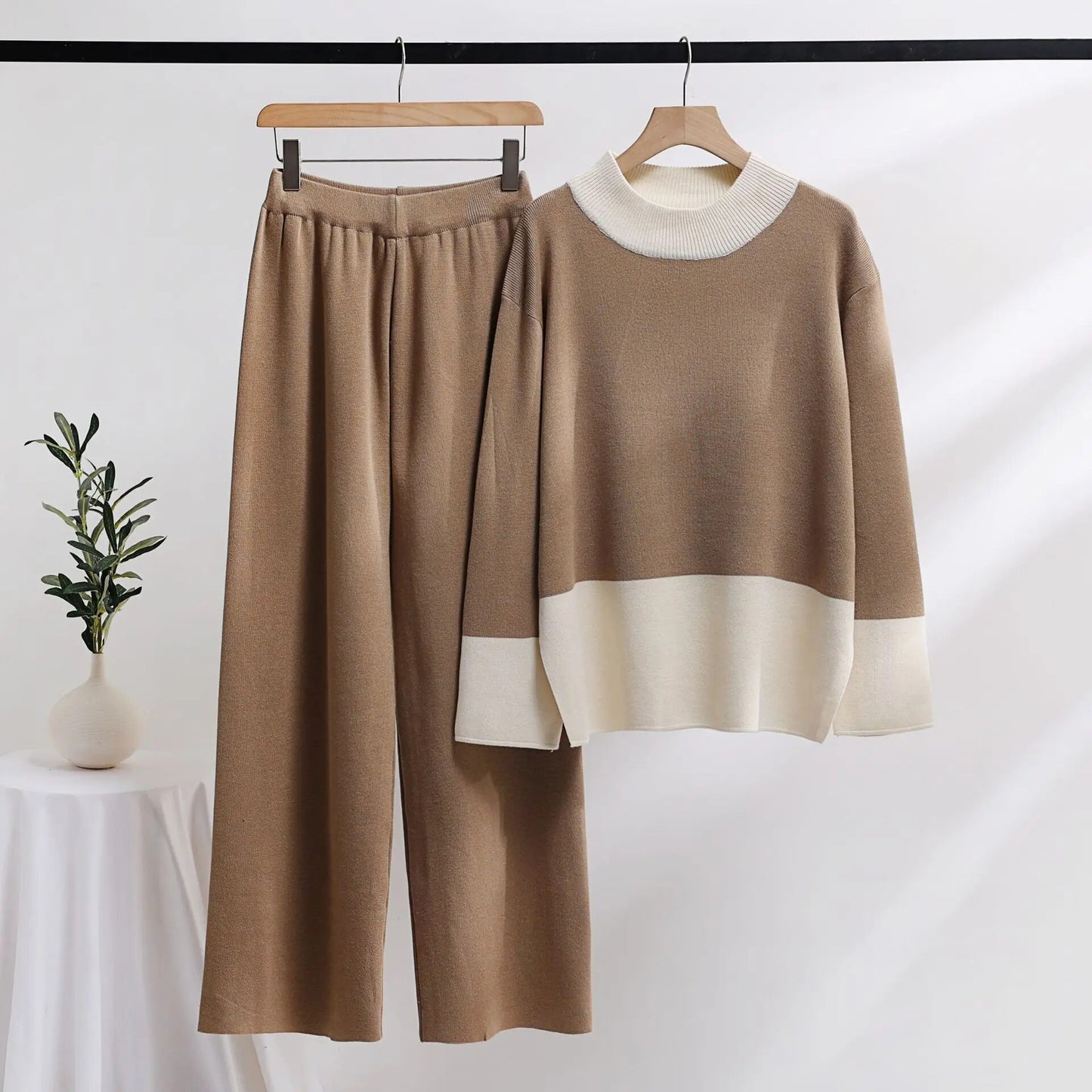 Loose knit sweater set