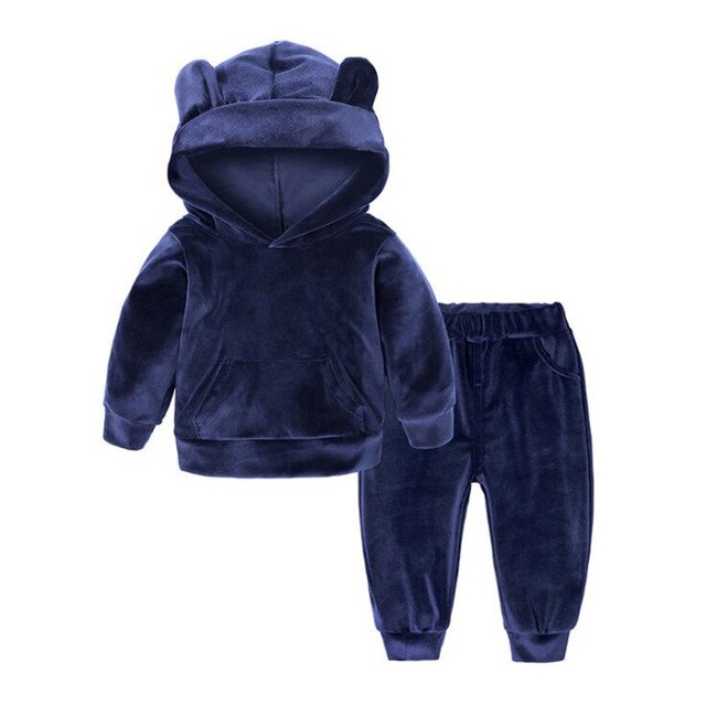 Velvet hooded tracksuit for kids - Boys & Girls