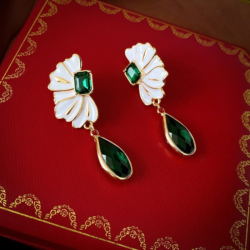 Emerald Water Drop Earrings