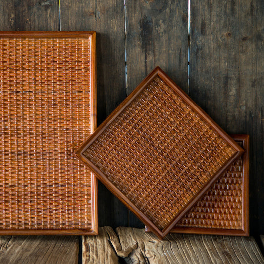 Ash Willow Rattan Wooden Tray