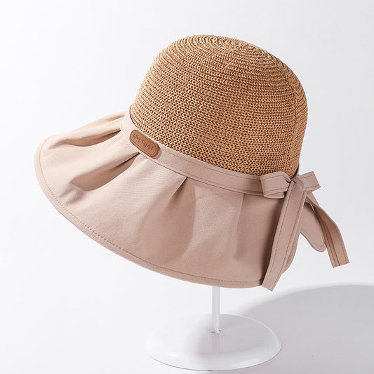 Bow Pleated Sun Hat