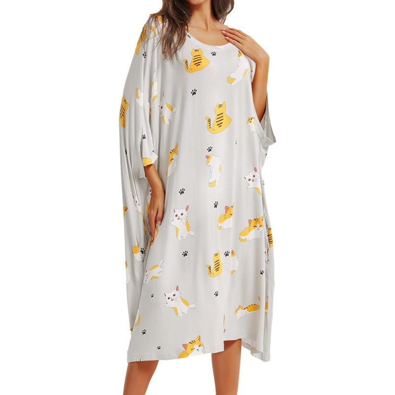 Printed T-Shirt Pajamas Dress