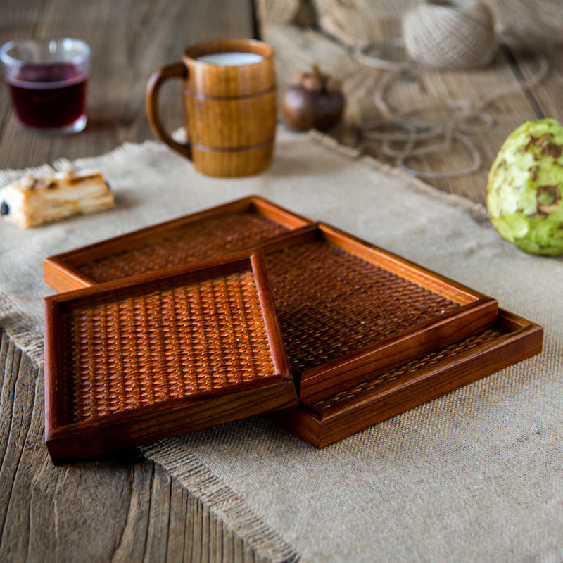 Ash Willow Rattan Wooden Tray