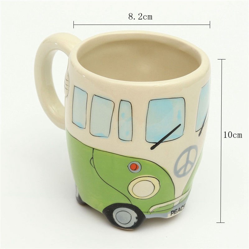 A Unique Hand-Painted 3D Double-Decker Bus Mug