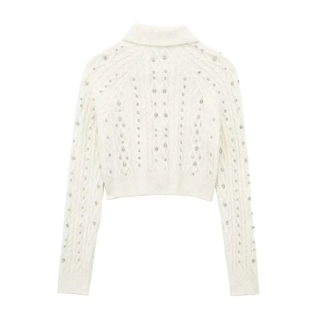 Rhinestones Knit Cardigan for women