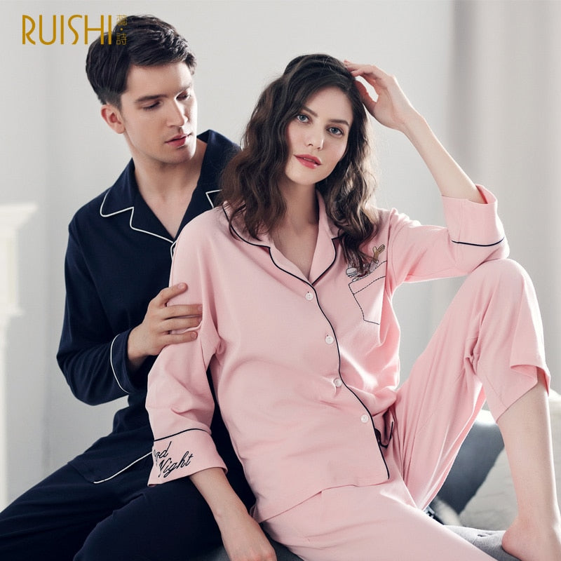 J&Q Arrival pajamas couple cotton pajama set men and women matching pajamas night suit mall high quality top brand sleepwear