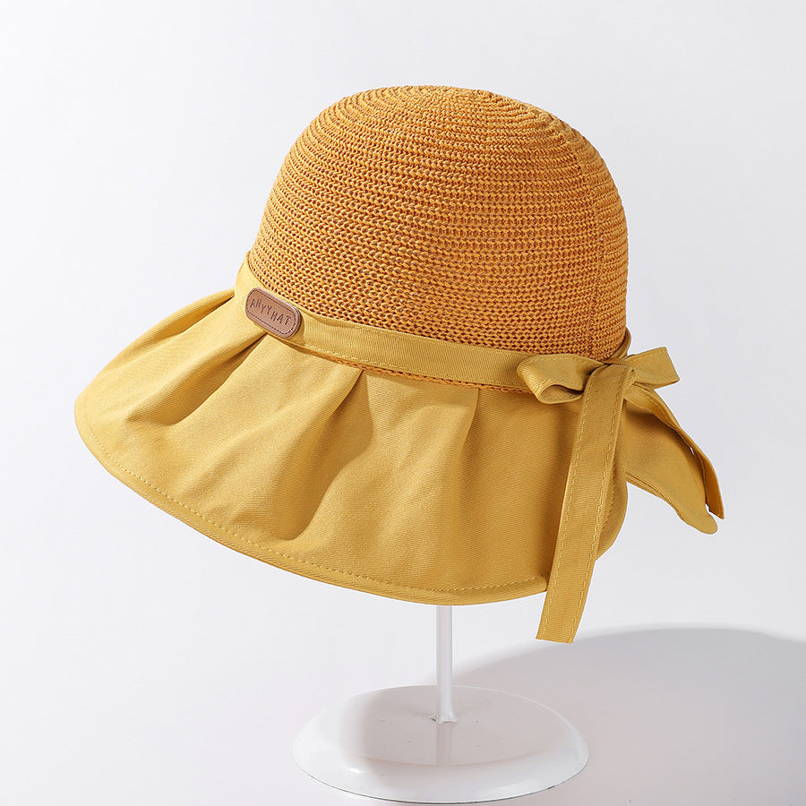 Bow Pleated Sun Hat