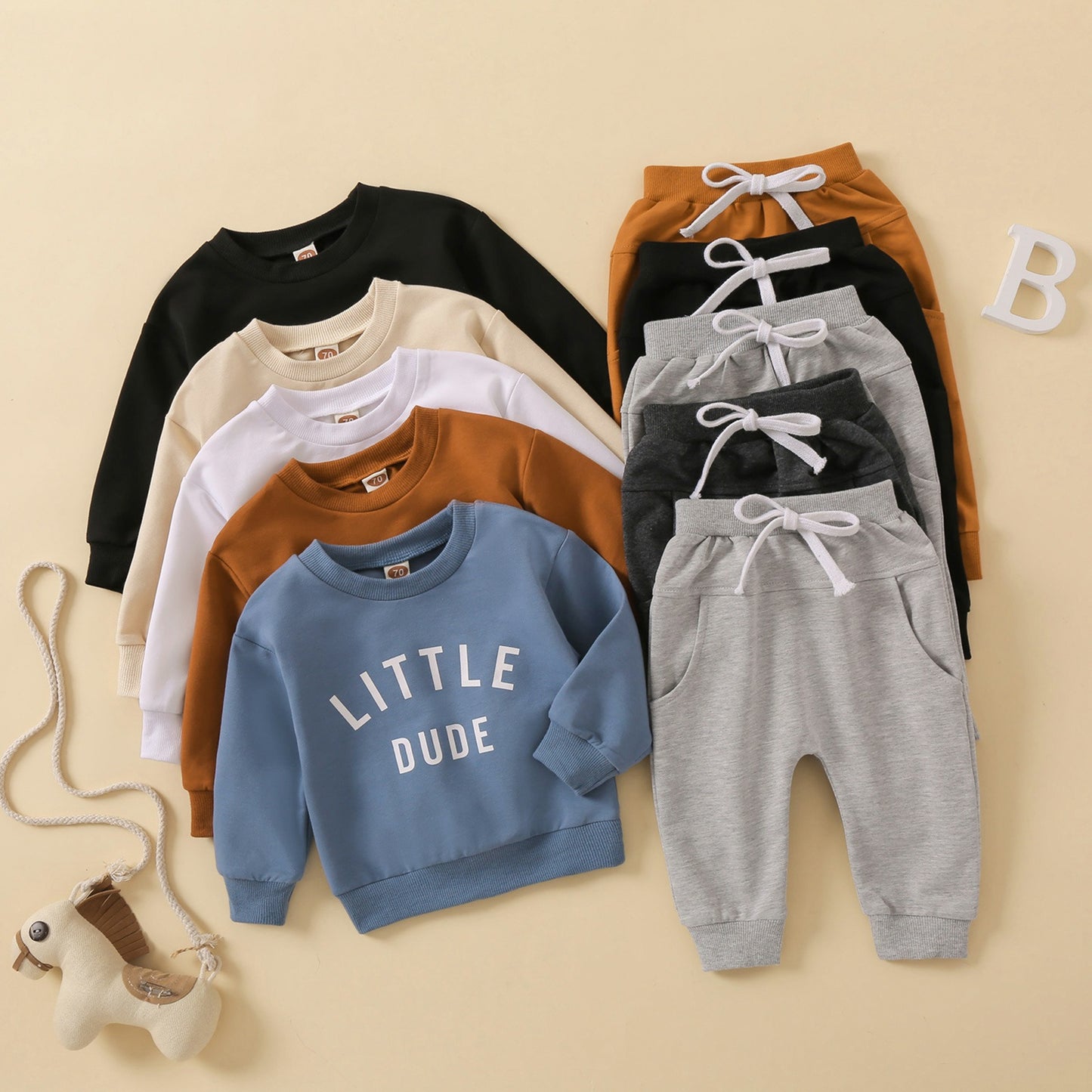 Little dude Cotton Sweatshirt & Pants Set