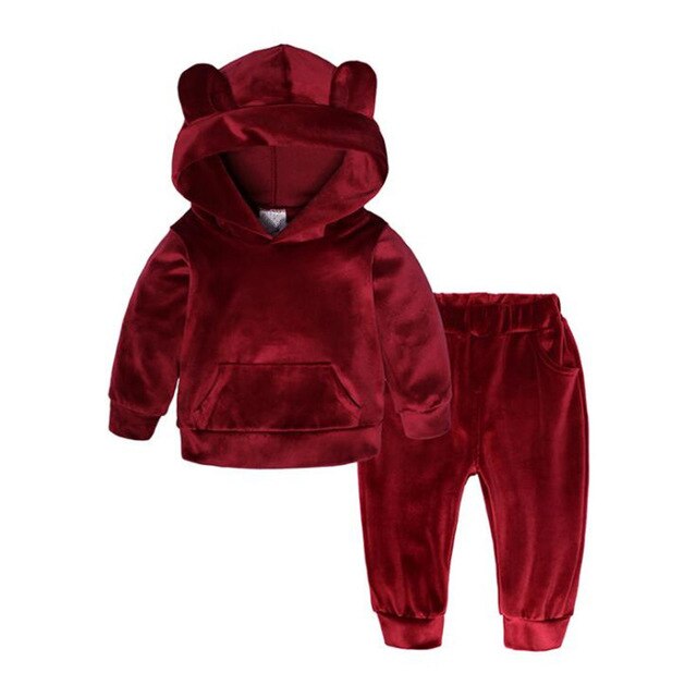 Velvet hooded tracksuit for kids - Boys & Girls