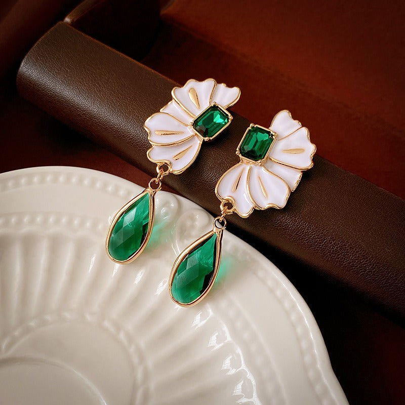 Emerald Water Drop Earrings