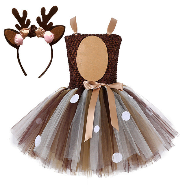 Ball Gown Dress with Dear Headband