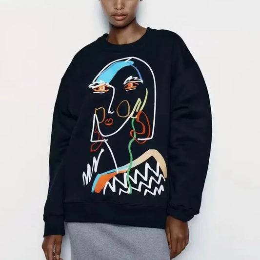 Oversize Graphic Design Sweatshirt