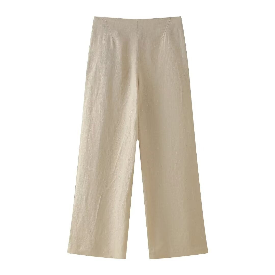 Drawstring High-Waisted Pants