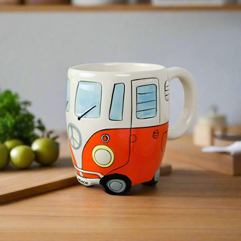 A Unique Hand-Painted 3D Double-Decker Bus Mug