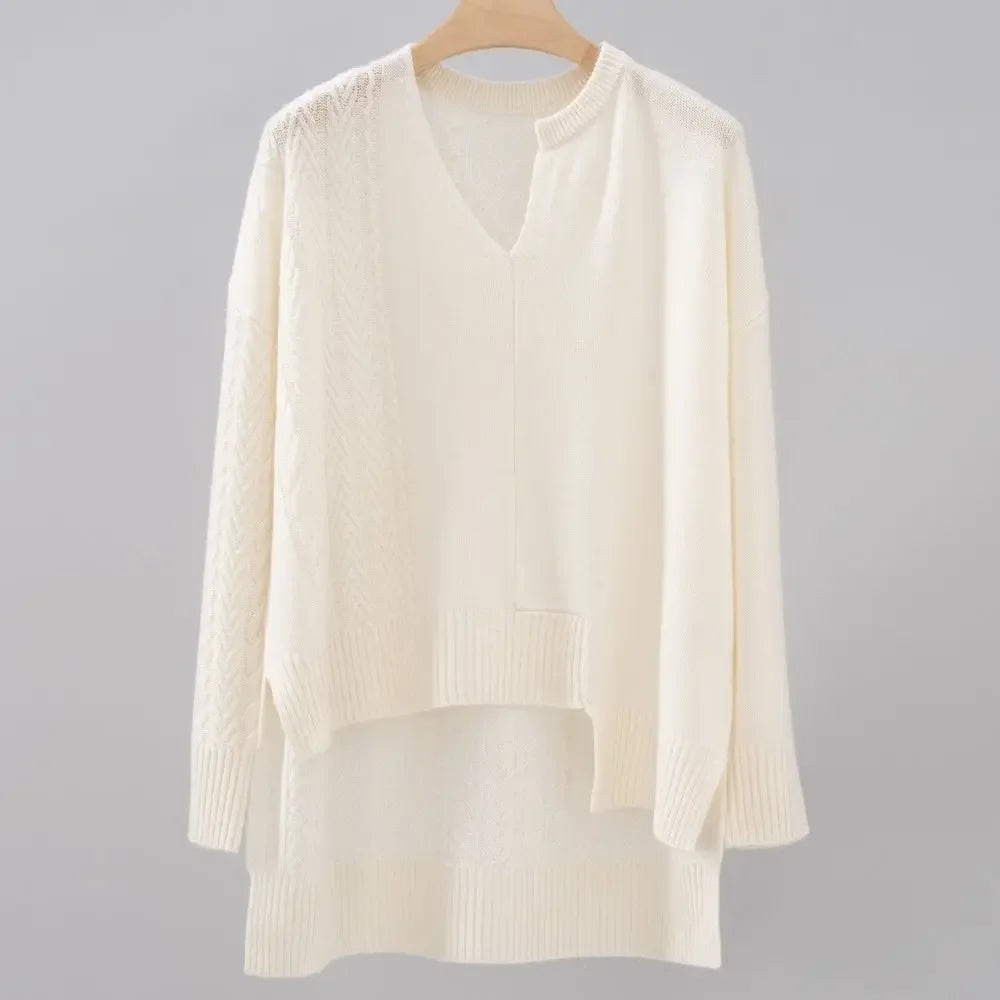 Cashmere Asymmetrical Knit Sweater