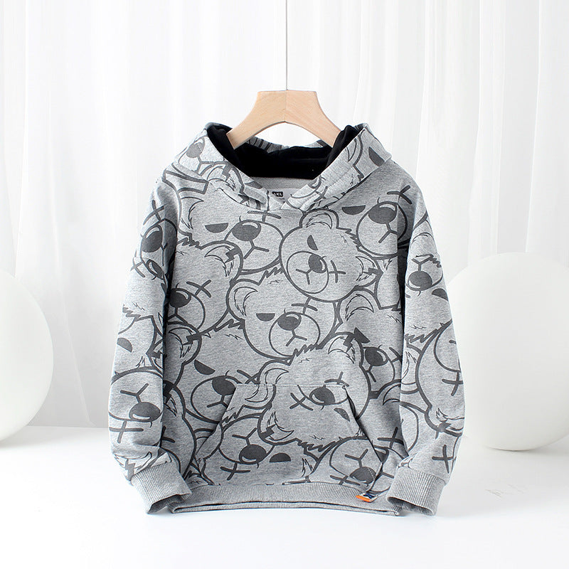 Cotton hooded sweater for Big boys