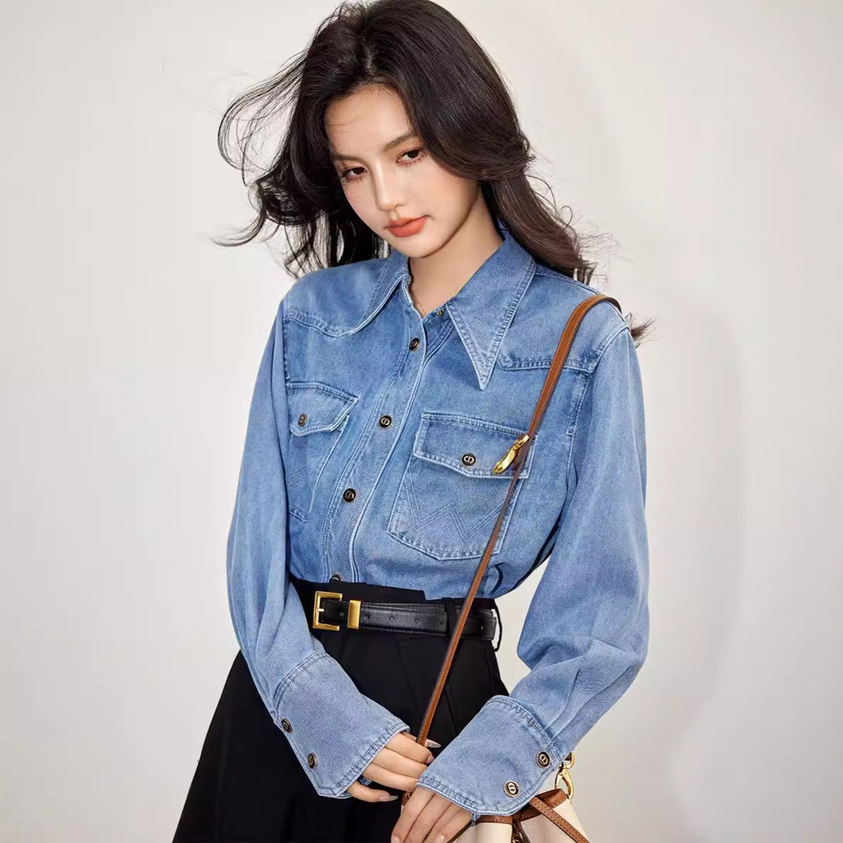 Stylish Casual Blue Denim Shirt