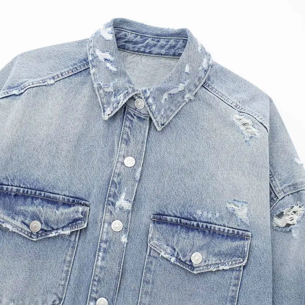 Vintage-Inspired Casual Denim Jacket