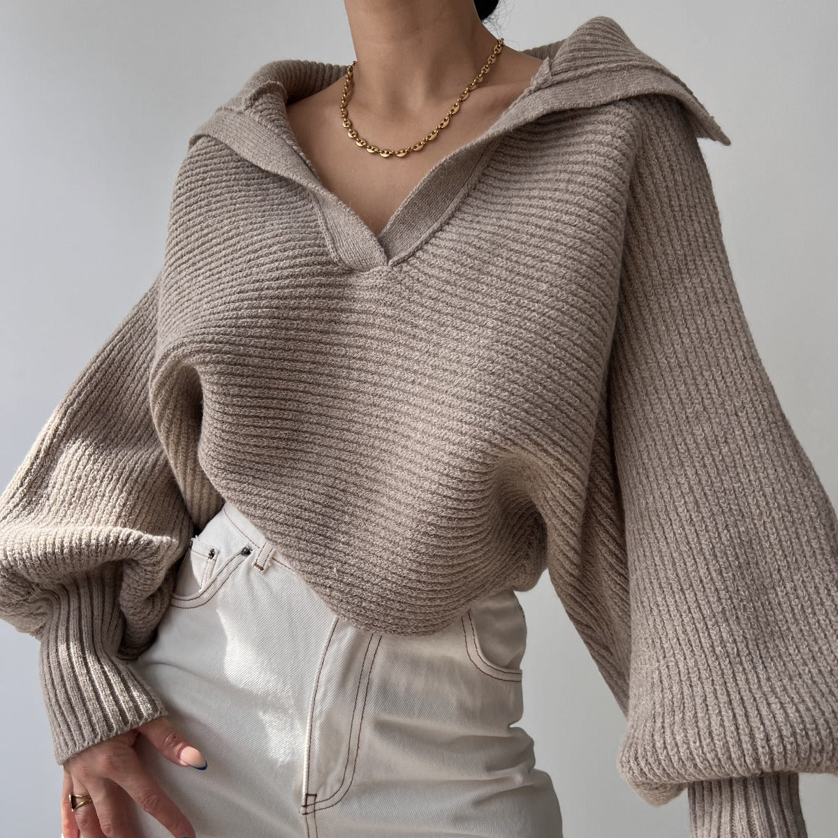 Autumn Knitted Sweater, Women's Top